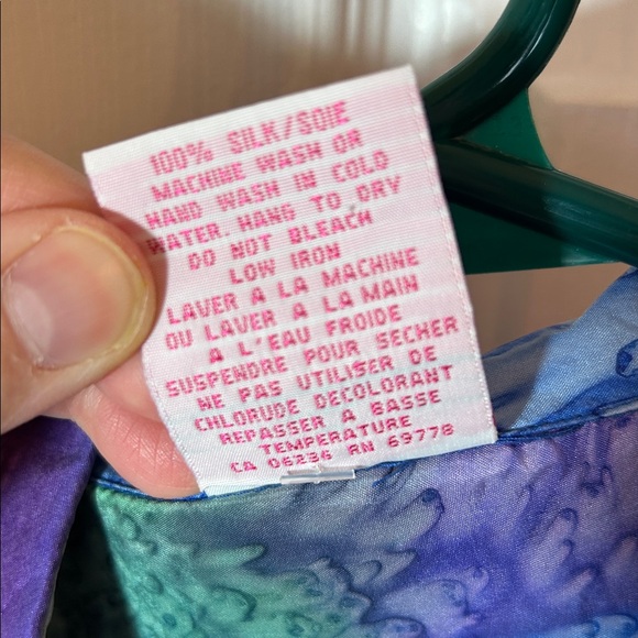 vintage lady foot locker silk Colorful colour block Button-Up Shirt size small - Picture 4 of 6